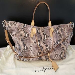 Cole Haan Crosby Snake Ironstone Leather Bag